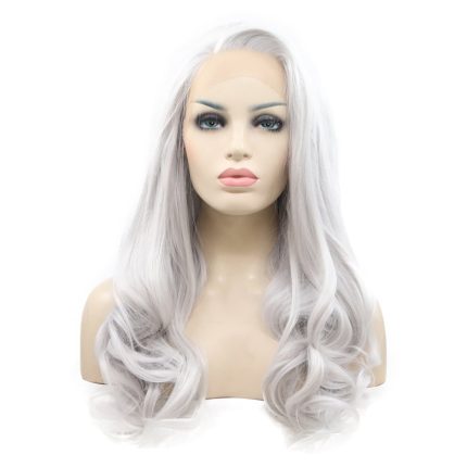 Melody Synthetic Lace Front Red Wigs Long Body Wave Hair Heat Resistant Fiber Hair Wigs For Women Cosplay Part Wigs High Density 24Inches Red color