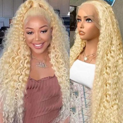 13x4 Lace Front Wigs Human Hair Pre Plucked 180 Density Brazilian Wet and Wavy Human Hair Wigs for Black Women Glueless Curly Lace Frontal Wig Natural Color (22 Inch)
