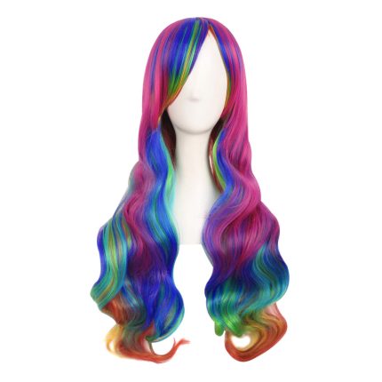 MapofBeauty Beautiful Long Wavy Harajuku Style Cosplay Wig (Light Blue/Light Purple/Pink)