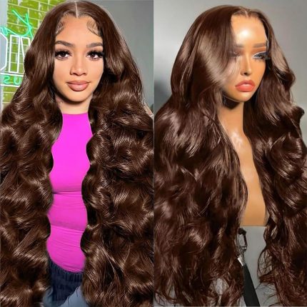 PIOGH 30 Inch Honey Blonde Ombre Lace Front Wig Human Hair Highlight Body Wave Lace Front Wigs Human Hair Pre Plucked 180 Density Glueless 13X4 HD Lace Frontal Wig for Women 4/27 Colored