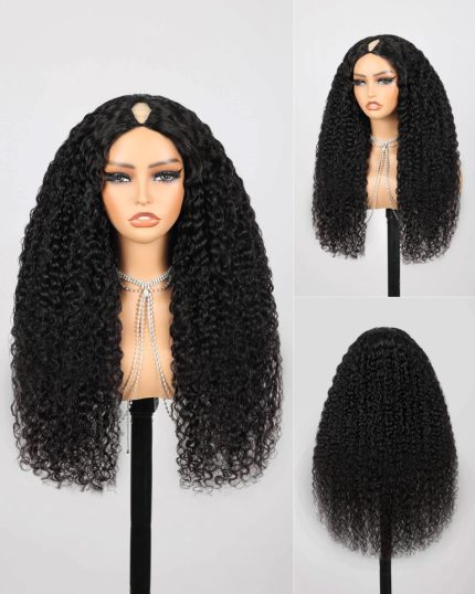 Megalook hair Glueless Wigs Highlight Ombre V Part Wig Human Hair Body Wave Wig Balayage Wig 200% Density Beginner Friendly No Sew In No Leave Out 24 Inch