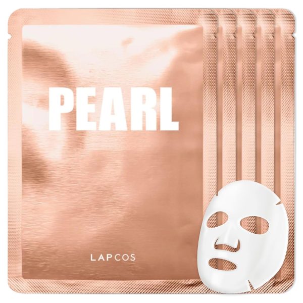 LAPCOS Collagen Sheet Mask, Firming Daily Face Mask with Collagen Peptides for Anti-Aging, Helps to Minimize Wrinkles, Restores Skin Elasticity & Firmness, Hydrating, Korean Beauty, 5-Pack
