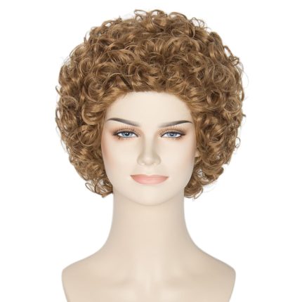 Miss U Hair Women Short Curly Red Orange Wig Halloween Cosplay Costume Wig